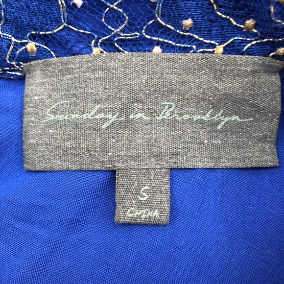 Anthropologie Sunday in Brooklyn S Blue Beaded Top - Picture 10 of 10